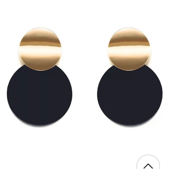 NEW!💙💎BIG🖤BOLD💛MODERN🖤CIRCLES💎💙GOLDEN BLACK - Picture 2 of 7